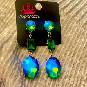 NEW Paparazzi Blue and Green Dangle pierced Earrings